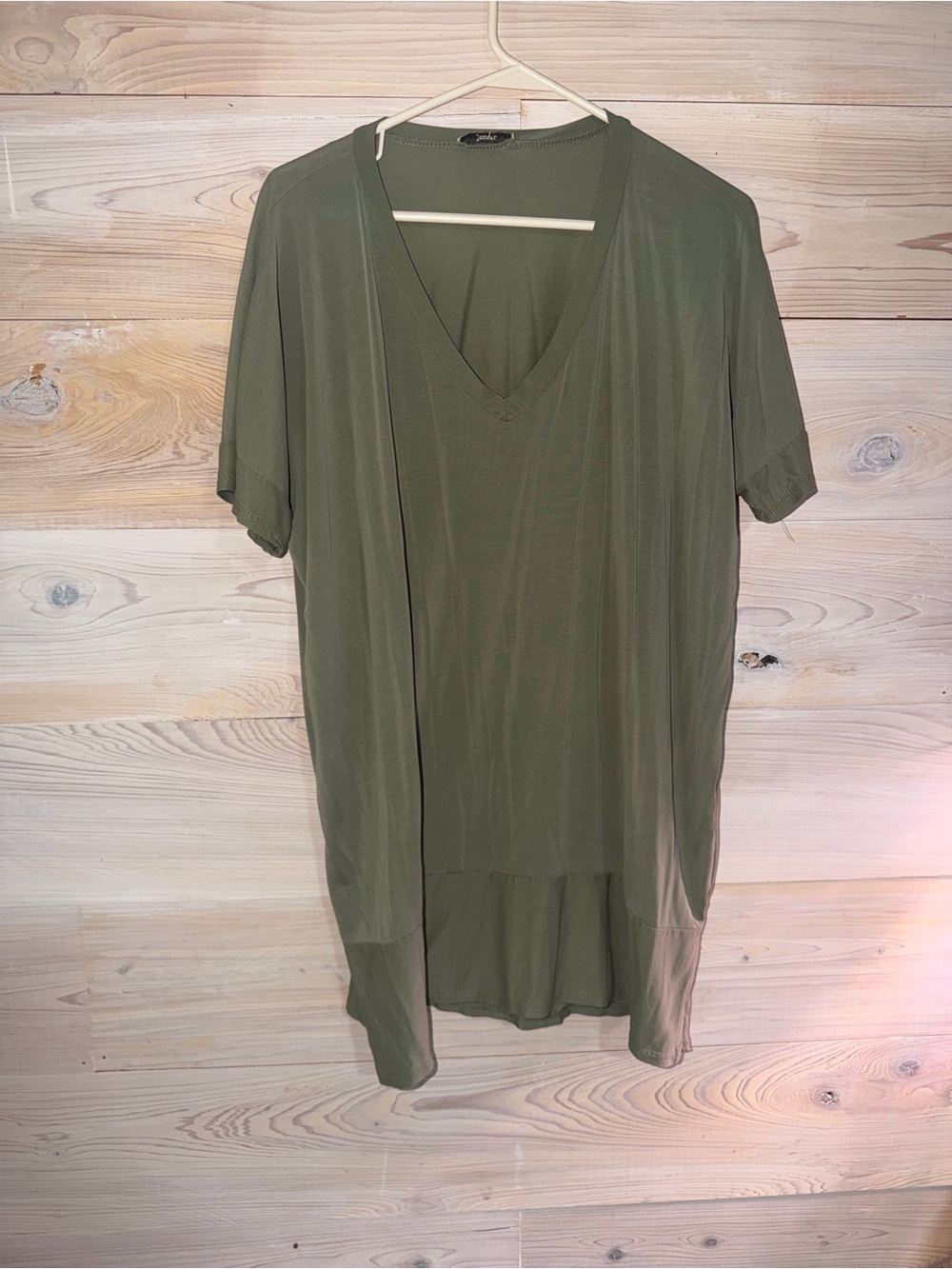 Olive V-Neck Short Sleeve Women’s Top